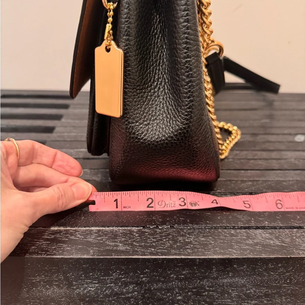 Coach Elodie - Black and Brown Pebble Leather Crossbody Bag - Picture 14 of 15